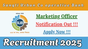 Sangli Urban Co operative Bank Marketing Officer Recruitment 2025 - Apply Offline