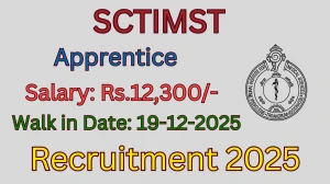 SCTIMST Apprentice Recruitment 2025 – Walk in for 01 Posts