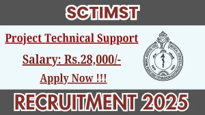 SCTIMST Project Technical Support III Recruitment 2025 - Apply Online