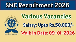 SMC  Recruitment 2026 – Walk in for 04 Laboratory Assistant cum Data Entry Operator, Research Assistant and More Posts