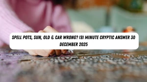 Spell POTS, SUN, OLD & CAR wrong? (9) Minute Cryptic Answer 30 December 2025