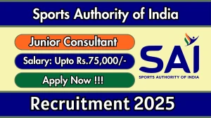 Sports Authority of India Junior Consultant Recruitment 2025 - Apply Offline