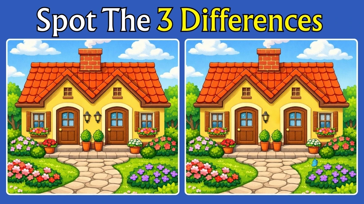 Spot 3 Differences Between the Beautiful House Pictures in 10 Seconds!