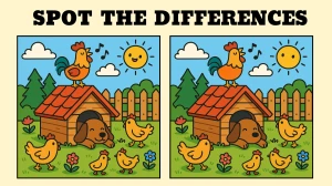 Spot 3 differences between the Dog House pictures - Can You Find Them in 10 Seco...