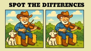 Spot 3 differences between the Man Playing Violin Pictures in 14 seconds!