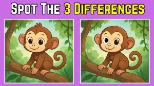 Spot 3 differences between the Monkey Pictures in 8 seconds!
