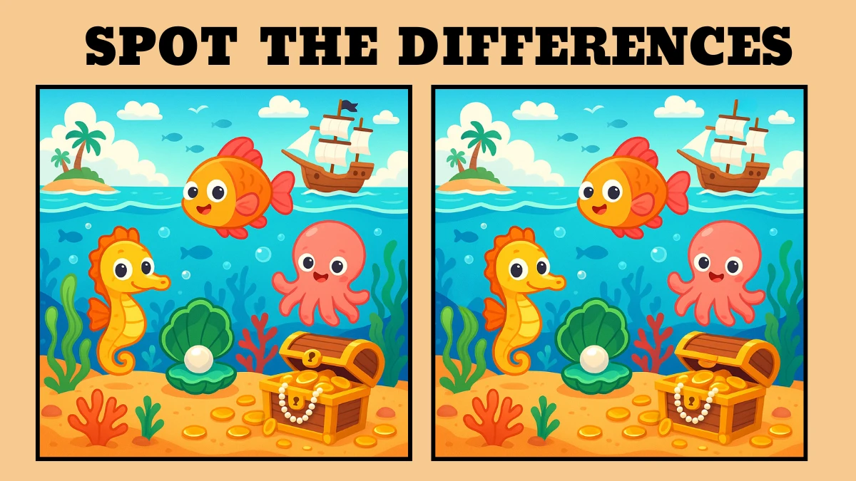 Spot 3 differences between the Sea pictures - Can You Find Them in 10 Seconds