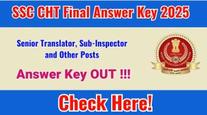 SSC CHT Final Answer Key 2025 OUT - Download PDF, Response Sheet & Marks