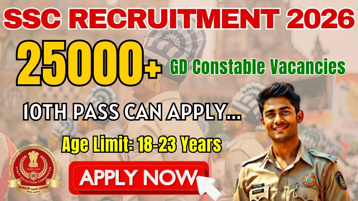 SSC GD Constable Recruitment 2026 - Apply Online for 25,487 Constable, Rifleman Posts