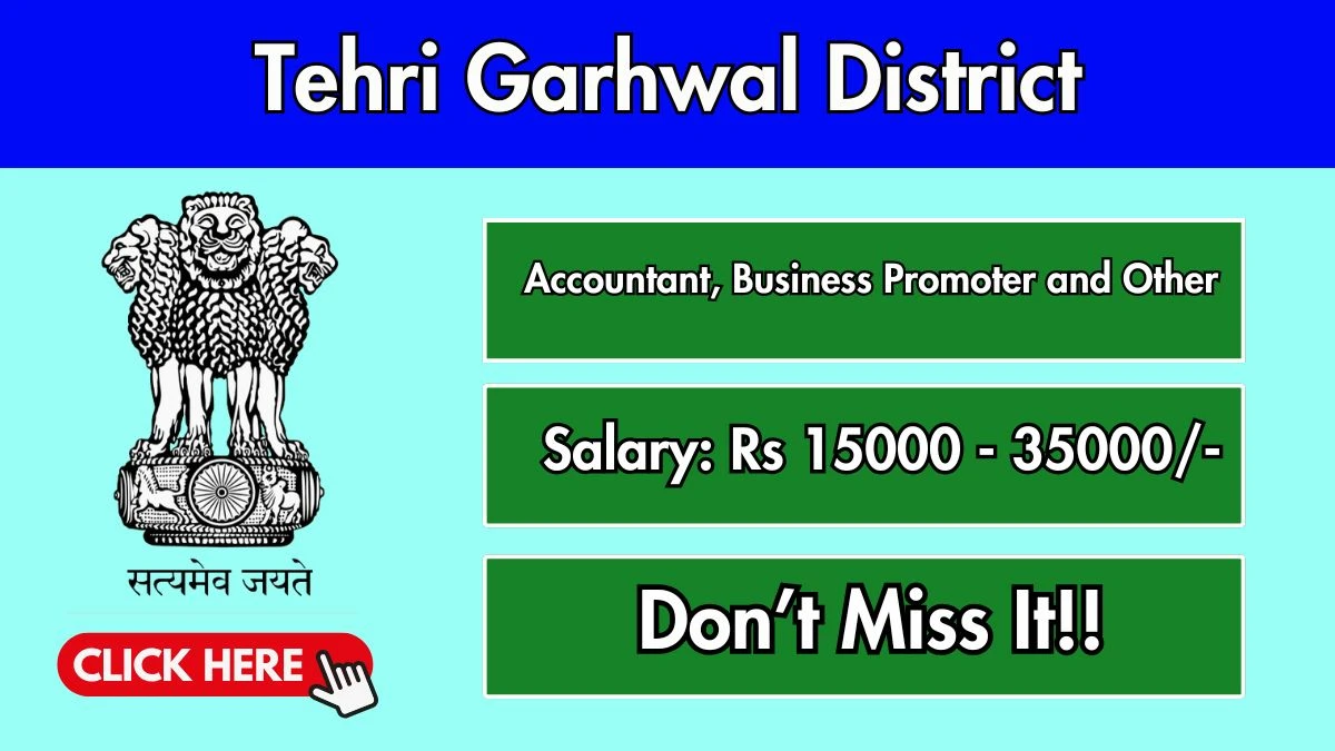 Tehri Garhwal District Recruitment 2025 - Apply Offline for Accountant, Business Promoter and Other 03 Posts