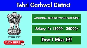 Tehri Garhwal District Recruitment 2025 - Apply Offline for Accountant, Business Promoter and Other 03 Posts
