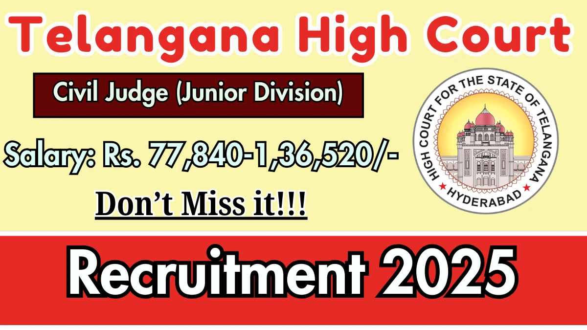 Telangana High Court Civil Judges Recruitment 2025 - Apply Online for 66 Posts