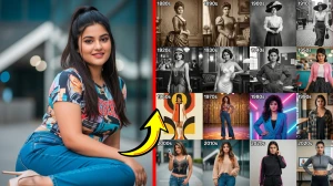 Time Travel Through Fashion Gemini AI Pro Prompt: A 4×4 Grid of Decades from th...