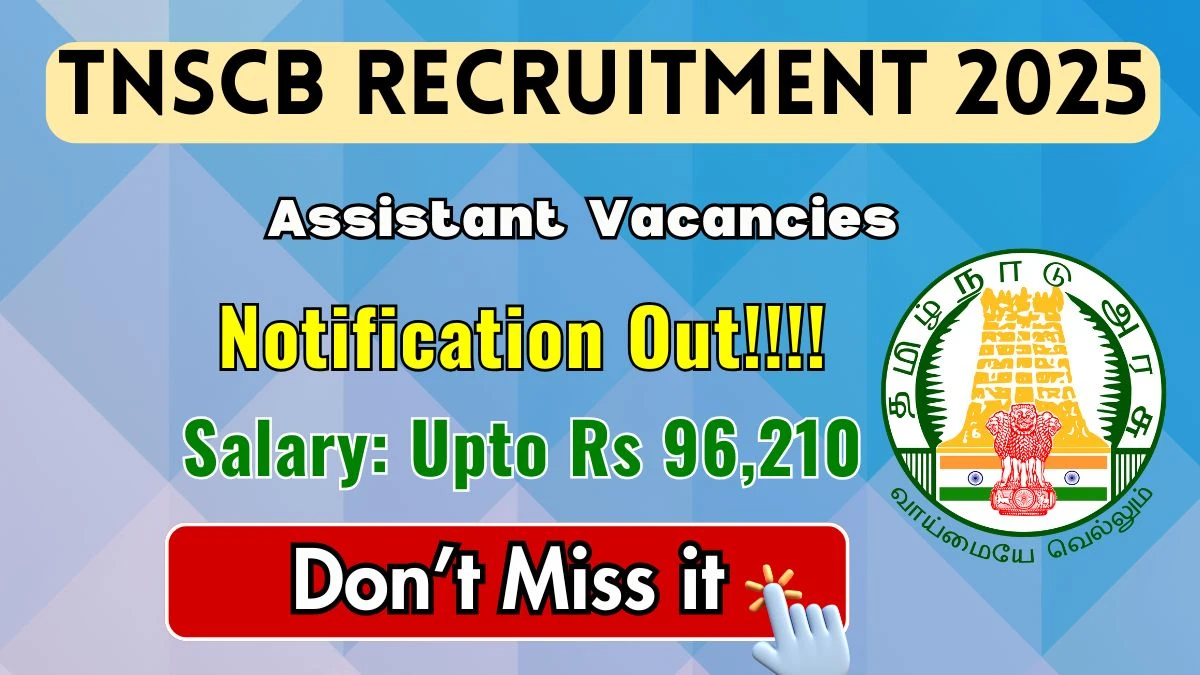 TNSCB Assistant Recruitment 2025 - Apply Online for 50 Posts