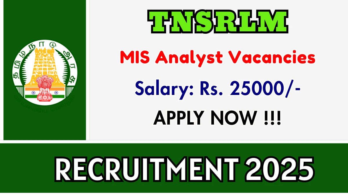 TNSRLM MIS Analyst Recruitment 2025 - Apply Online