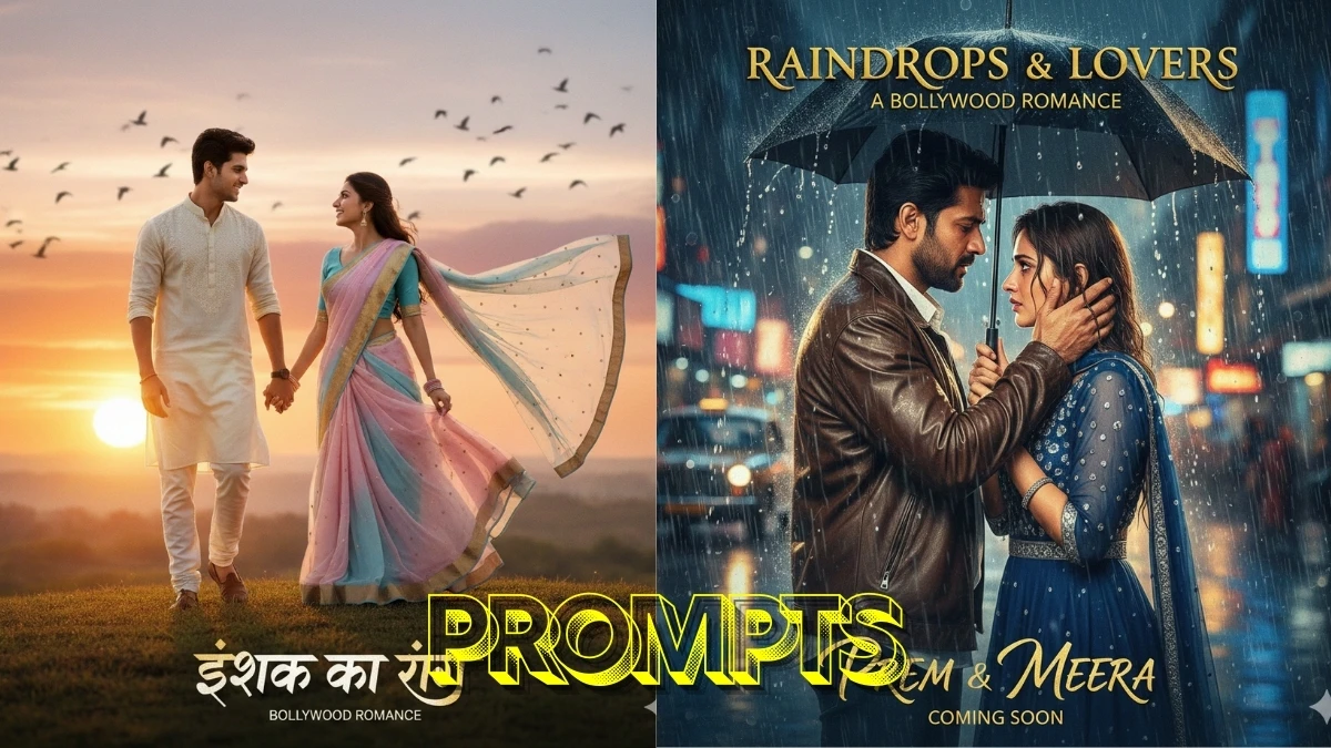 Trending Now: Create Stunning Romantic Bollywood Movie Posters Using ChatGPT Photo Editing Prompts in Gemini AI