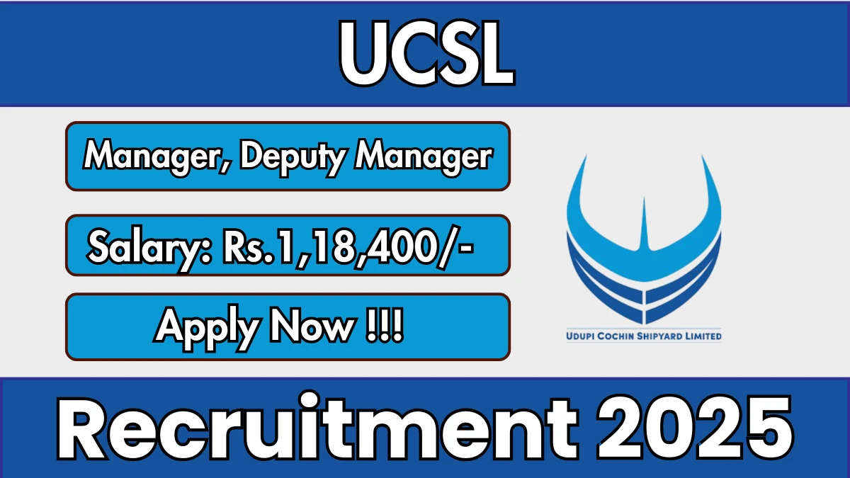 UCSL Recruitment 2025 – Apply Online for 03 Manager, Deputy Manager Posts