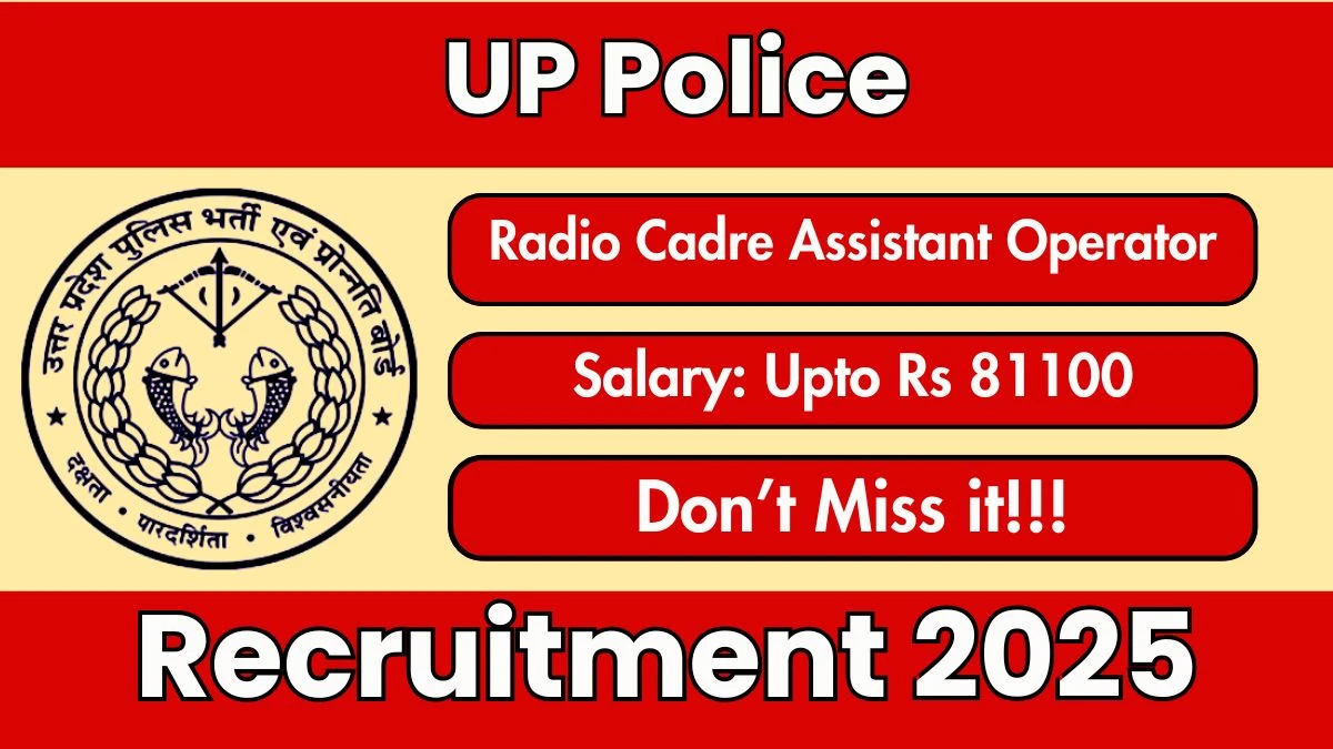 UP Police Assistant Operator Recruitment 2025 – Apply Online for 44 Posts