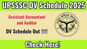 UPSSSC Assistant Accountant and Auditor DV Schedule 2025 @ upsssc.gov.in - Check Dates, Required Documents and More