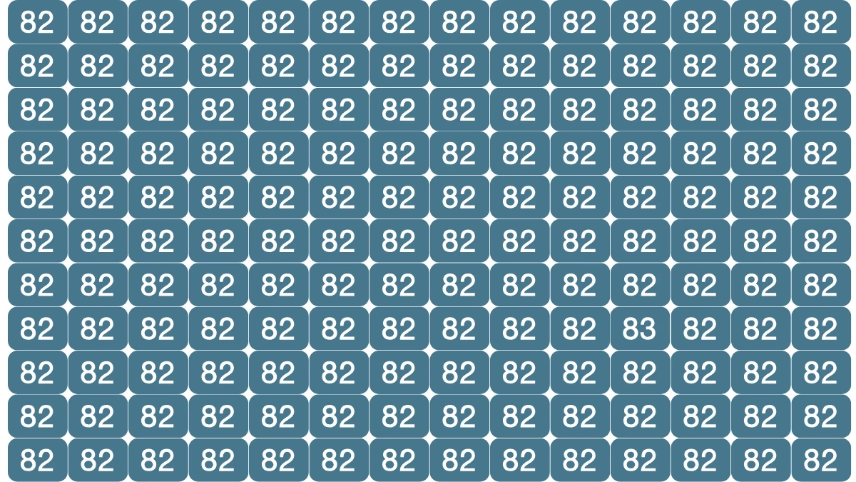 Visual Illusion: Within 5 Seconds Spot the Number 83 among 82