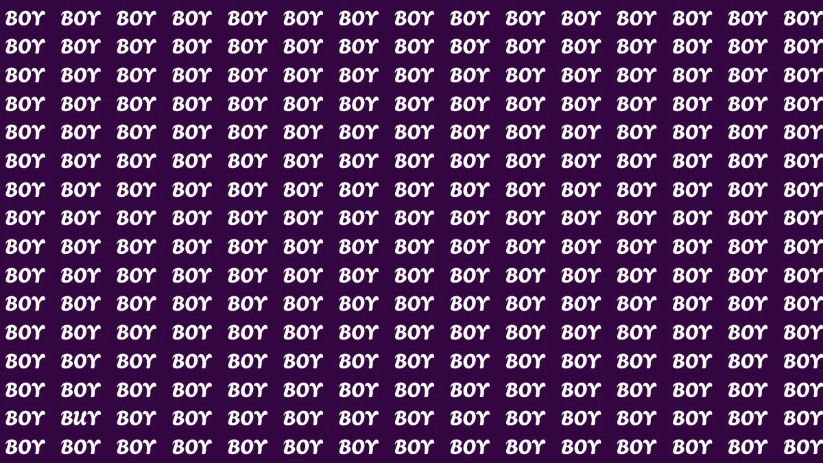 Visual Illusion: Within 7 Seconds Spot the Word BUY among BOY