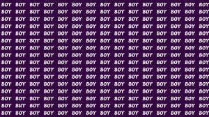 Visual Illusion: Within 7 Seconds Spot the Word BUY among BOY