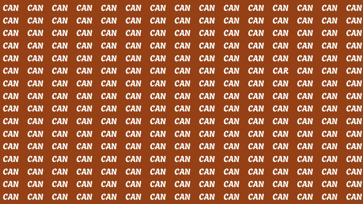 Visual Illusion: Within 7 Seconds Spot the Word CAR among CAN