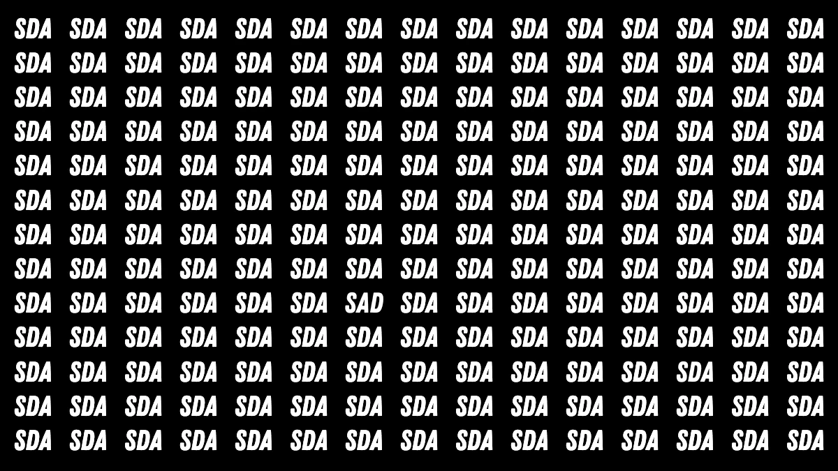 Visual Illusion: Within 7 Seconds Spot the Word SAD among SDA
