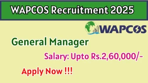 WAPCOS General Manager Recruitment 2025 - Apply Offline for 02 Posts