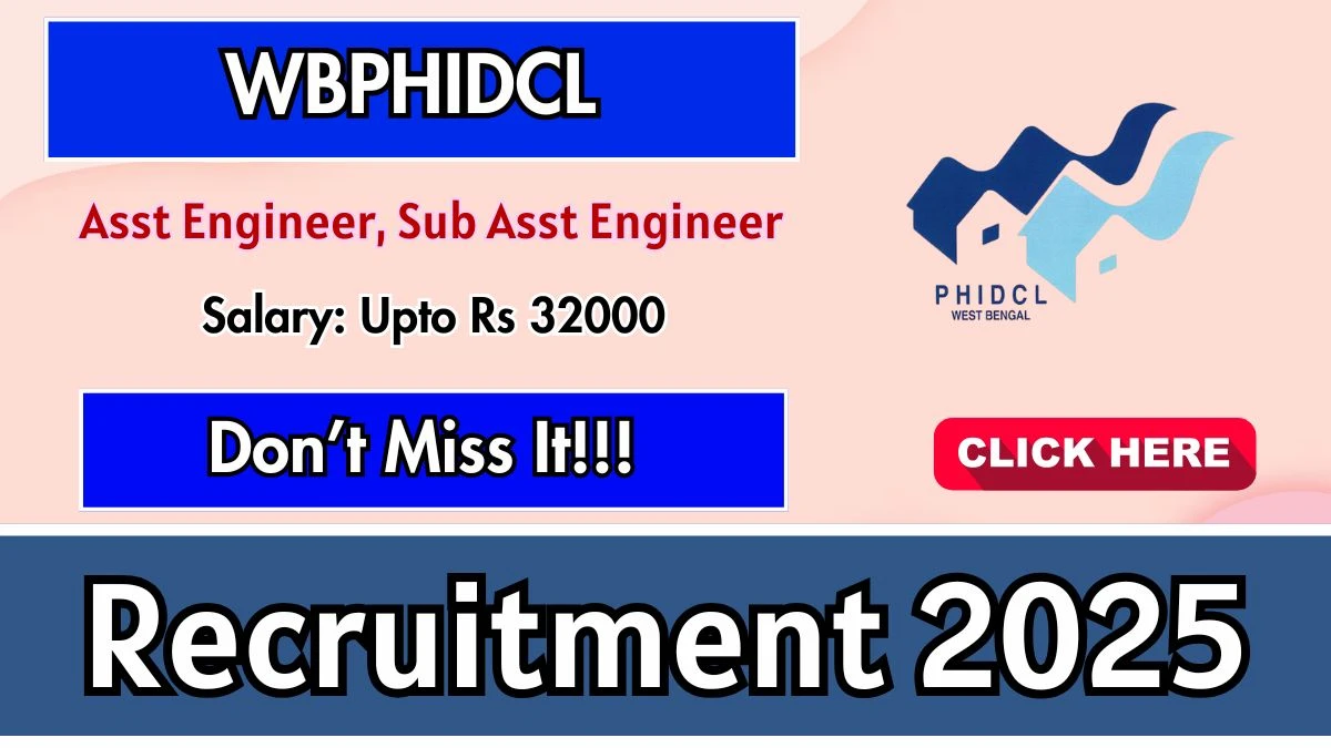 WBPHIDCL Recruitment 2025 – Apply Online for Assistant Engineer, Sub Assistant Engineer Posts