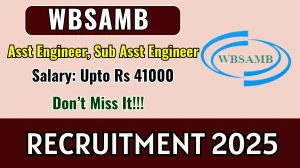 WBSAMB Recruitment 2025 - Apply Offline for 23 Assistant Engineer, Sub Assistant Engineer Posts