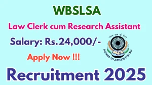 WBSLSA Law Clerk cum Research Assistant Recruitment 2025 - Apply Online