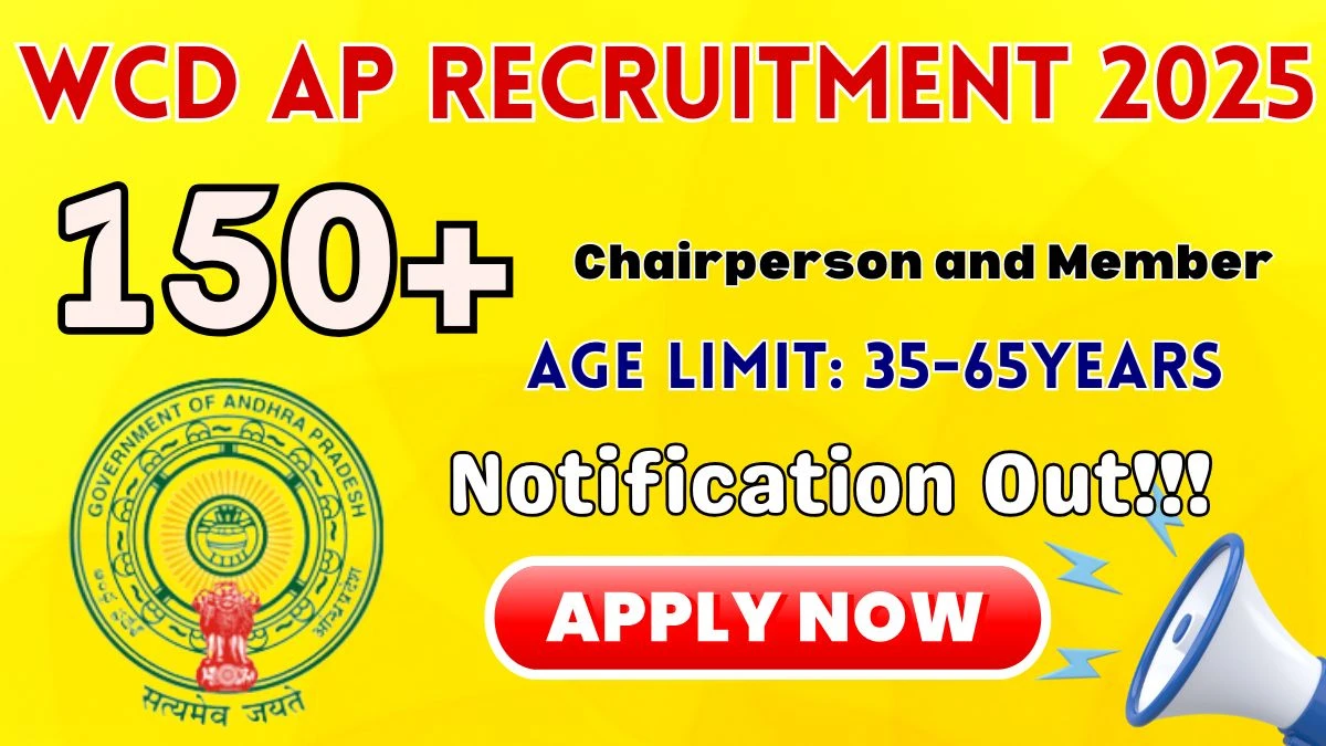 WCD AP Chairperson and Member Recruitment 2025 - Apply Online for 182 Posts