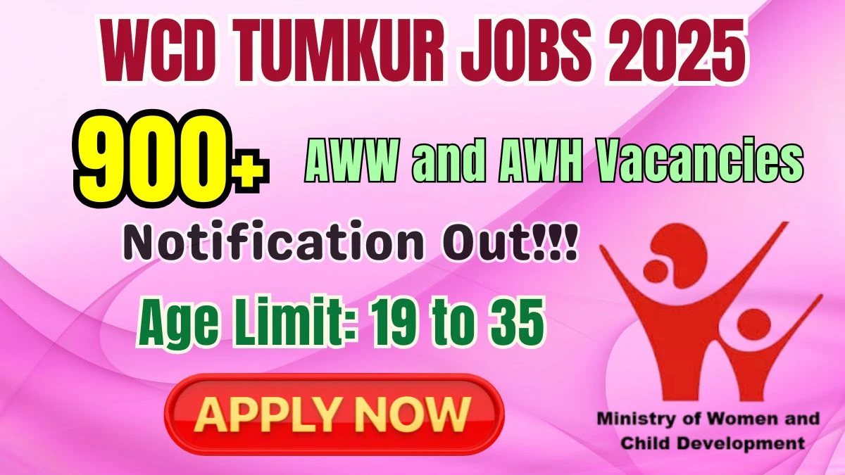 WCD Tumkur Recruitment 2025 – Apply Online for 946 Anganwadi Worker and Helper Posts