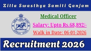 Zilla Swasthya Samiti Ganjam Medical Officer Recruitment 2025 – Walk in for 14 Posts