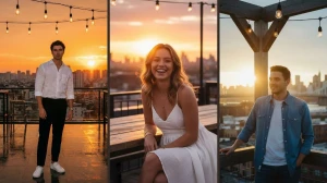 10 Awesome Seedream 4.0 AI Photo Editing Prompts to Create Stunning Rooftop Cafe Sunset 4k HD Portraits