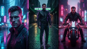 10 Qwen AI Photo Editing Prompts for Men to Create Stylish Ultra-Realistic Neon Cinematic Portraits