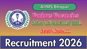 AIIMS Bhopal Recruitment 2026 - Apply Offline for 05 Research Officer, Yoga Therapist And More Posts
