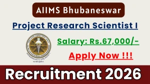AIIMS Bhubaneswar Project Research Scientist I Recruitment 2026 - Apply Offline
