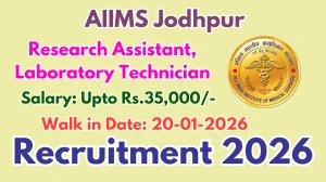 AIIMS Jodhpur Recruitment 2026 – Walk in for 02 Research Assistant, Laboratory Technician Posts