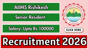 AIIMS Rishikesh Senior Resident Recruitment 2026 - Apply Offline