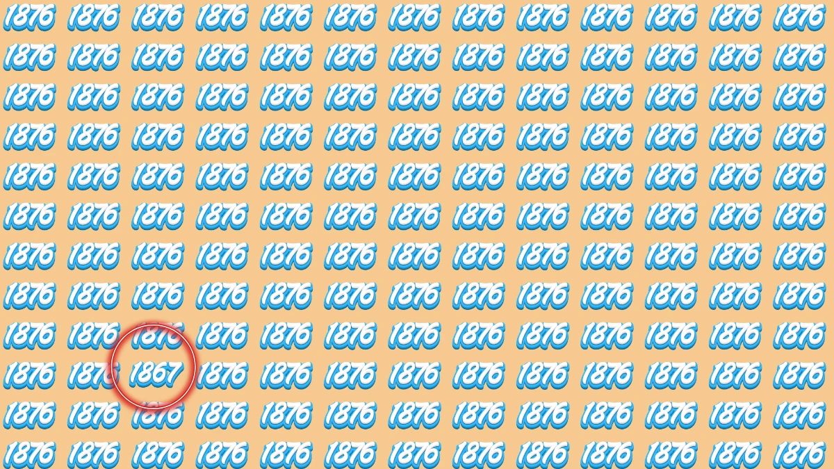 Optical Illusion Puzzle IQ Test: Within 10 Seconds Spot The 1867 among 1876