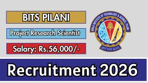 BITS Pilani Project Research Scientist I Recruitment 2026 - Apply Offline