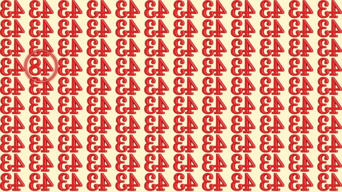 Optical Illusion Eye Test: Can You Spot the Inverted 48 among Inverted 45