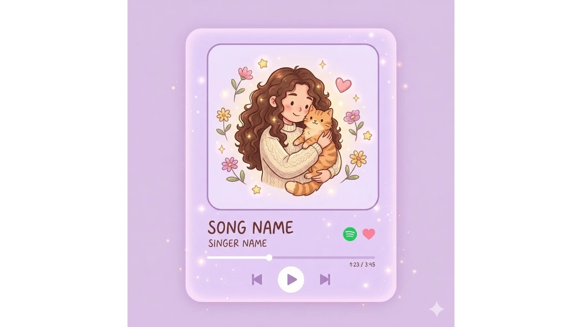 6 Must-Try Google Gemini AI Prompts to Create Cute Spotify-Style Cartoon Music Player Cards Portraits