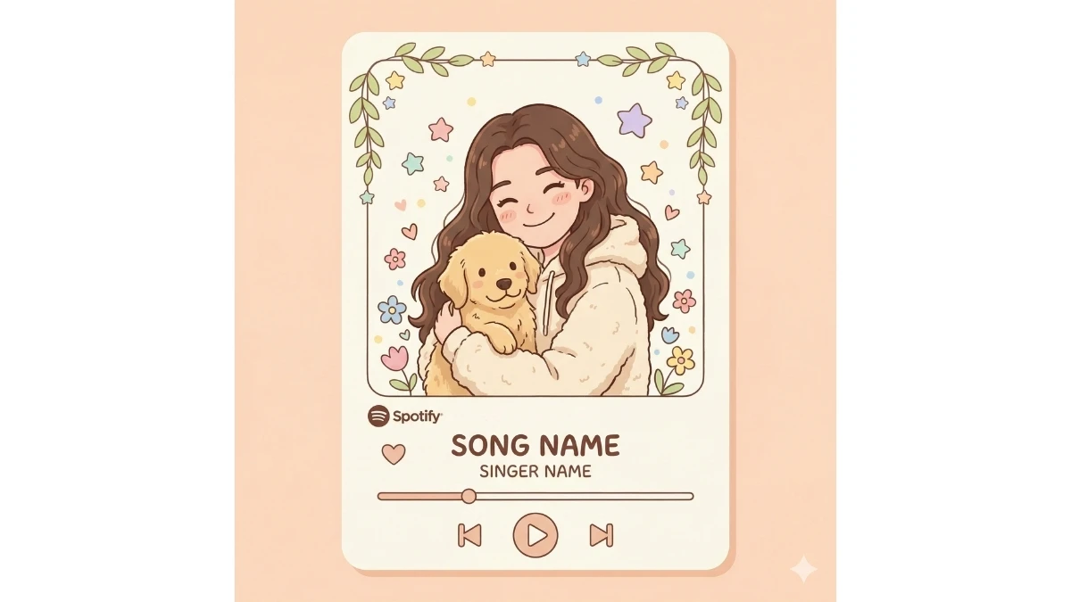 6 Must-Try Google Gemini AI Prompts to Create Cute Spotify-Style Cartoon Music Player Cards Portraits