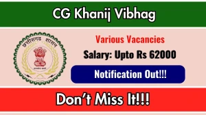 CG Khanij Vibhag Recruitment 2026 - Apply Offline for 39 Driver, Peon and Other Posts