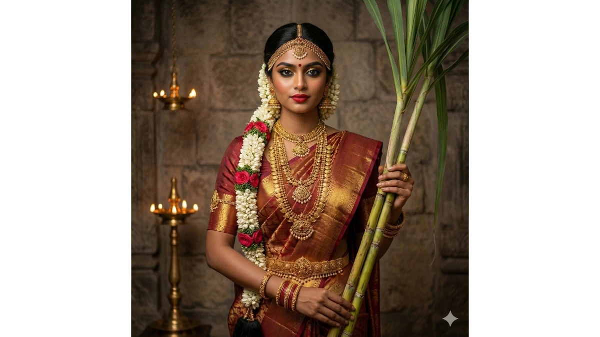12 Google Gemini AI Pongal Photo Editing Prompts for Girls to Create Elegant Festive Portraits
