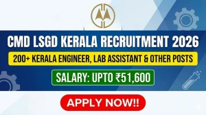 CMD LSGD Kerala Recruitment 2026 - Apply Online for 231 Engineer, Lab Assistant and Other Posts