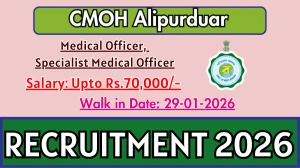 CMOH Alipurduar Recruitment 2026 – Walk in for 06 Medical Officer, Specialist Medical Officer Posts